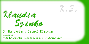 klaudia szinko business card