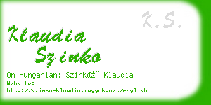 klaudia szinko business card